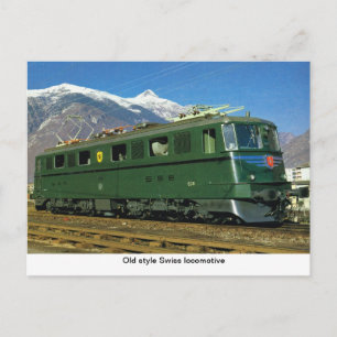 Old style Swiss locomotive Postcard