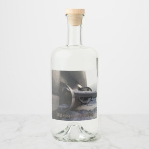 Old submarine in the snow liquor bottle label