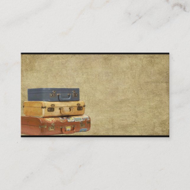Old Suitcases- Travelling- Prim Biz Cards (Front)
