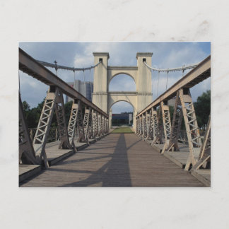 Old suspension bridge, Waco historical site, Texas Postcard