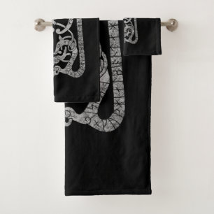 Old Swedish viking runestone Bath Towel Set