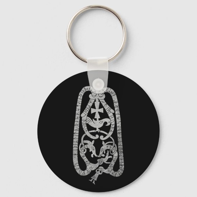 Old Swedish viking runestone Key Ring (Front)