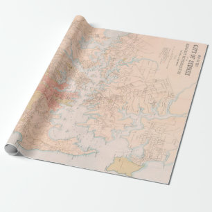Old Sydney Australia Map (1890)  Wrapping Paper