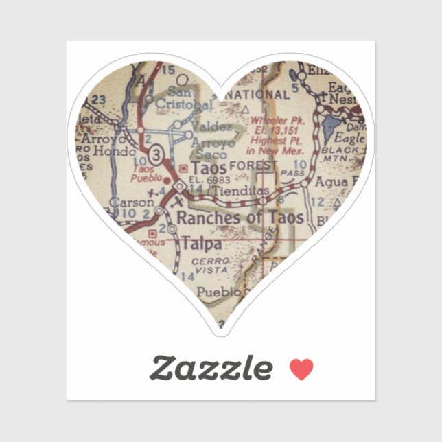 Old Taos New Mexico Map (Sheet)