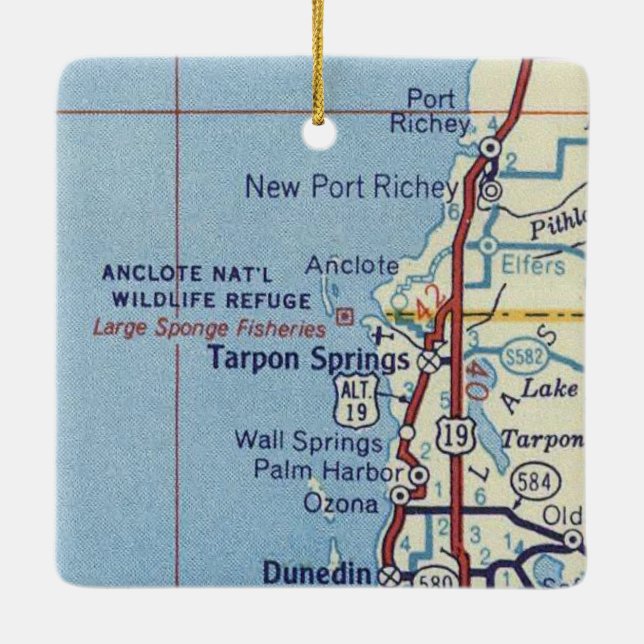 Old Tarpon Springs Ceramic Ornament (Back)