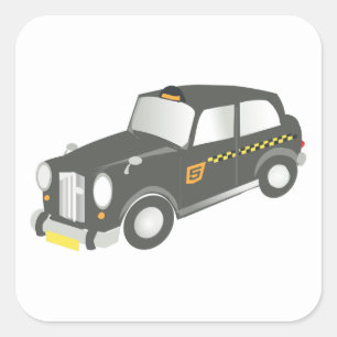 Old Taxi Square Sticker