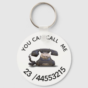 Old Telephone -  add number Key Ring