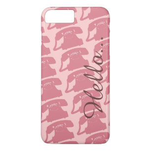 old telephones pattern hello iPhone 8 plus/7 plus case
