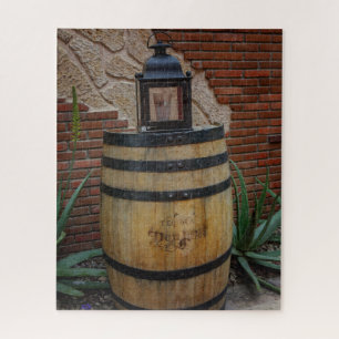 Old Tequila Barrel with Lantern Jigsaw Puzzle