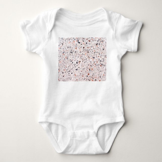 Old terrazzo texture, hamper pattern. baby bodysuit (Front)