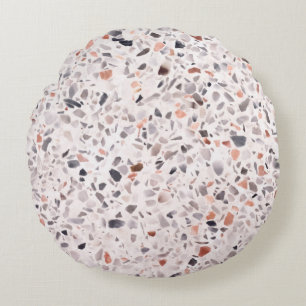 Old terrazzo texture, hamper pattern. round cushion