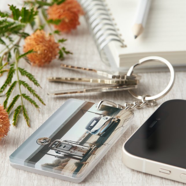 Old Tesla EV Car Key Ring (Front Right)