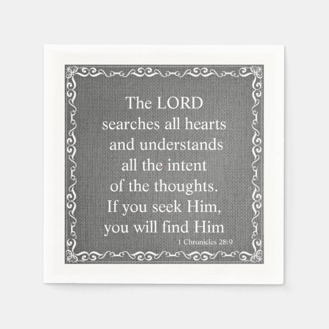 Old Testament Bible Scripture Quote – 1 Chronicles Napkin (Front)