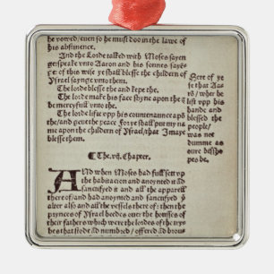 Old Testament text page Metal Tree Decoration
