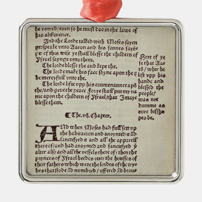 Old Testament text page Metal Tree Decoration (Front)