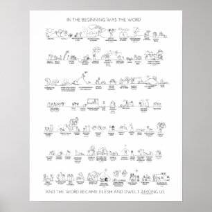 Old Testament Timeline to Christ in Black and Whit Poster
