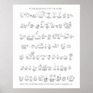 Old Testament Timeline to Christ in Black and Whit Poster