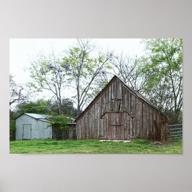 Old Texas Barn and Shed Poster (Front)