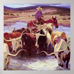 “Old Texas” by W Herbert Dunton Poster