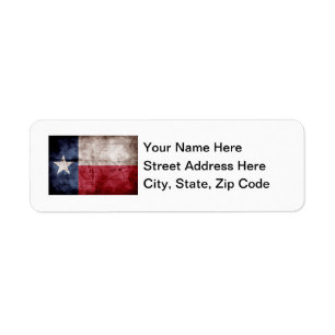 Old Texas Flag Return Address Label