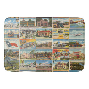 Old Texas Postcards Bath Mat