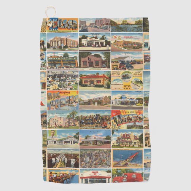 Old Texas Postcards Golf Towel (Front)