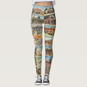Old Texas Postcards Leggings