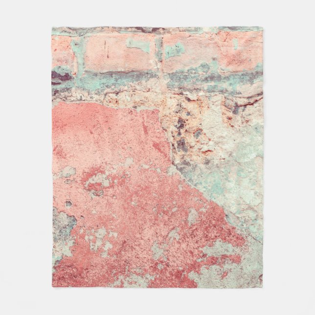 Old textured concrete wall with natural defects. S Fleece Blanket (Front)