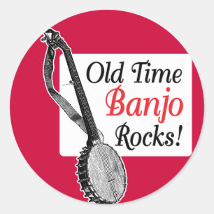 Old Time Banjo Round Sticker