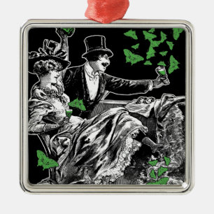 Old Time Carousing Metal Tree Decoration