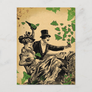 Old Time Carousing Postcard