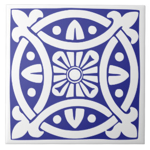 Old Time Classic: Blue and White Traditional Ceramic Tile
