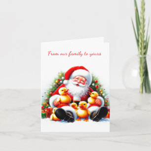 Old Time Duck Family Folded Greeting Card