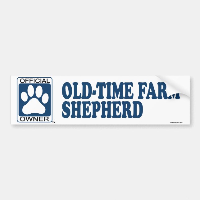 Old-Time Farm Shepherd Blue Bumper Sticker (Front)