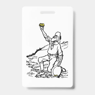 Old Time Gold Miner Prospector ID Badge