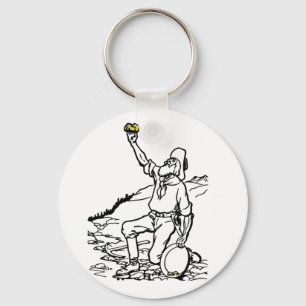 Old Time Gold Miner Prospector Key Ring