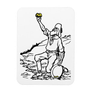 Old Time Gold Miner Prospector Magnet