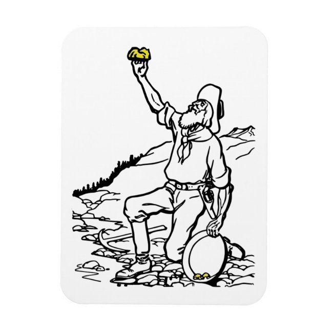 Old Time Gold Miner Prospector Magnet (Vertical)