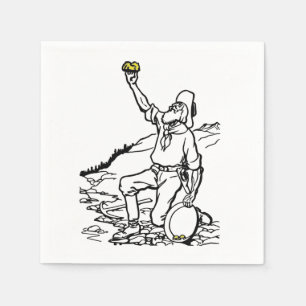 Old Time Gold Miner Prospector Napkin