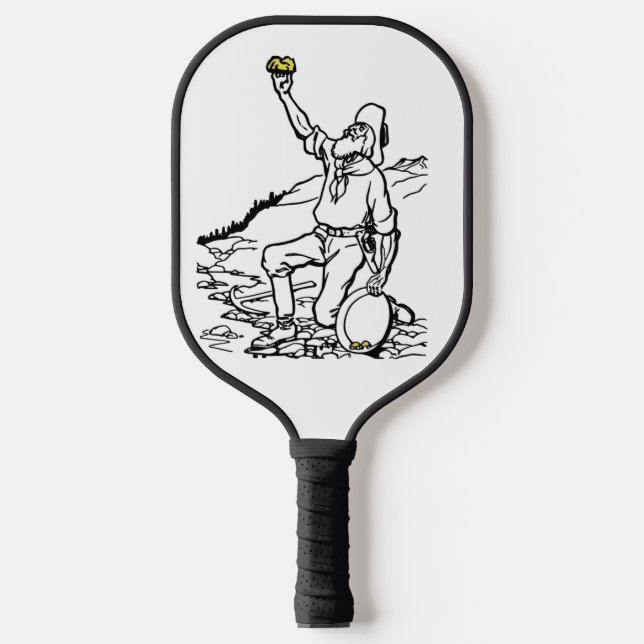 Old Time Gold Miner Prospector Pickleball Paddle (Front)