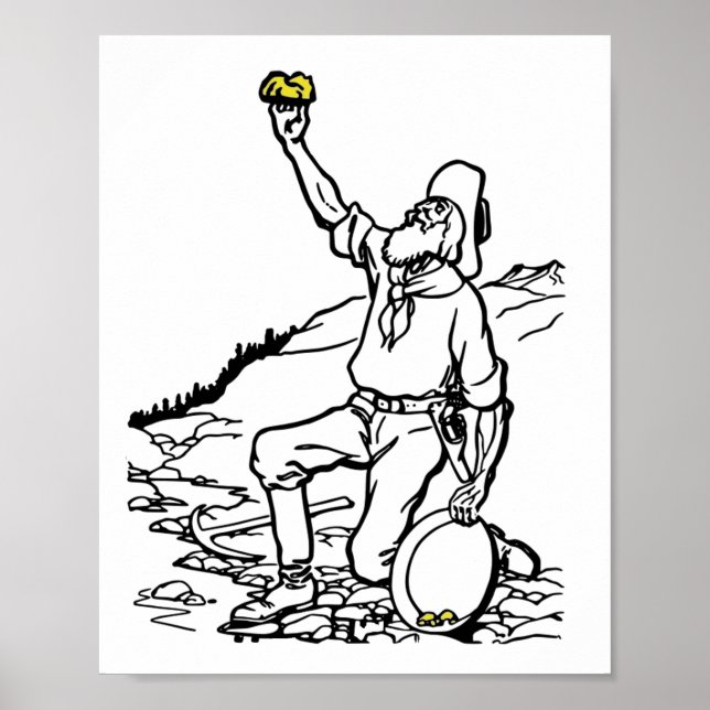 Old Time Gold Miner Prospector Poster (Front)