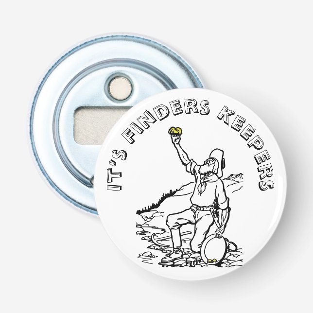 Old Time Gold Prospector Bottle Opener (Front)