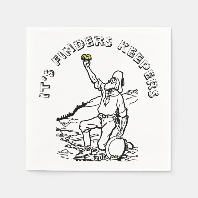 Old Time Gold Prospector Napkin (Front)