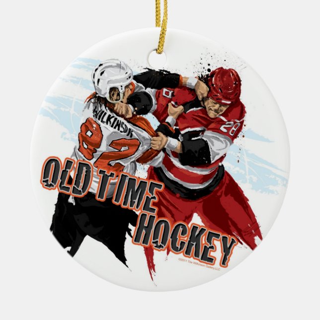 Old Time Hockey Christmas Ornament (Front)
