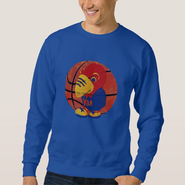 Old Time Jayhawk Basketball Sweatshirt (Front)