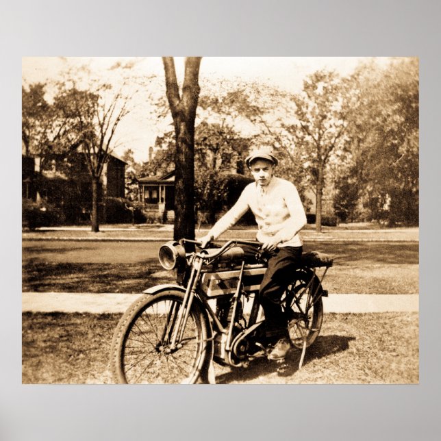 Old Time Motorcycle Poster (Front)