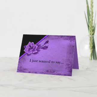 Old TIme Purple Rose Floral Set Card