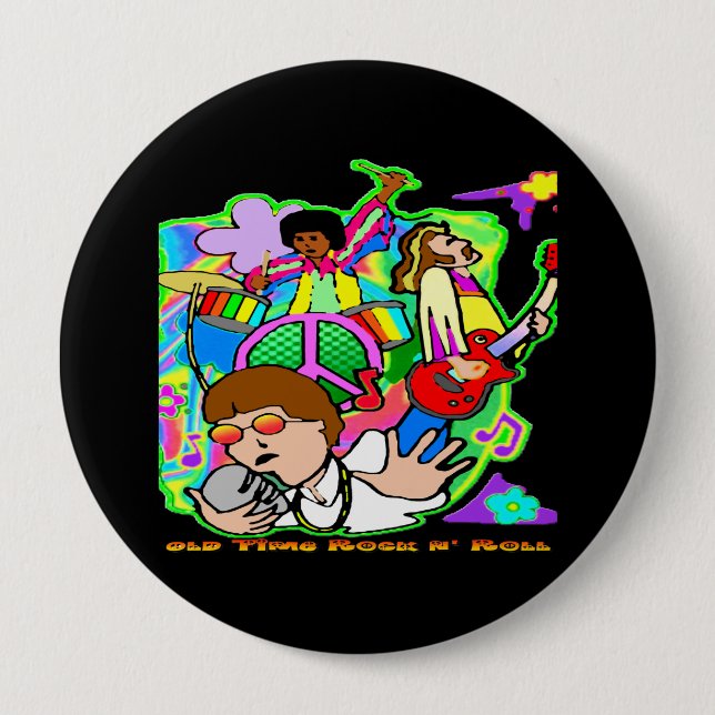 Old Time Rock N' Roll 10 Cm Round Badge (Front)
