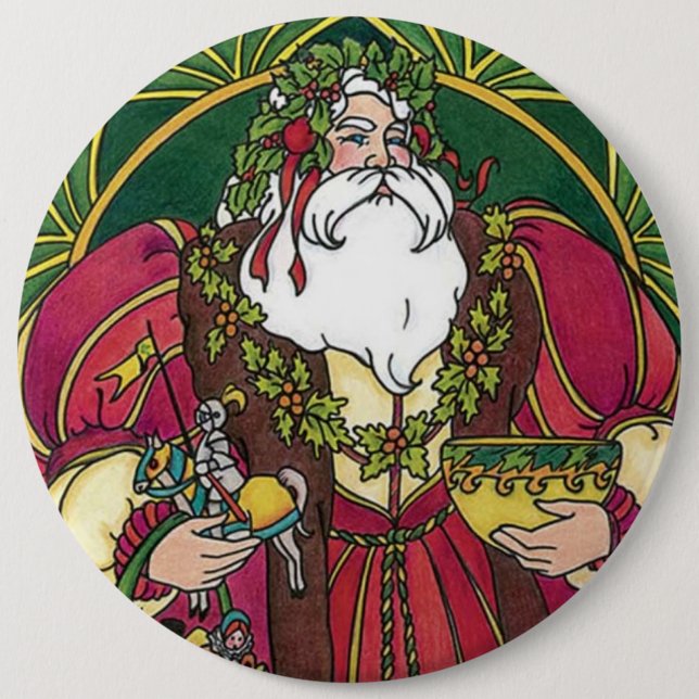 Old Time Santa 6 Cm Round Badge (Front)