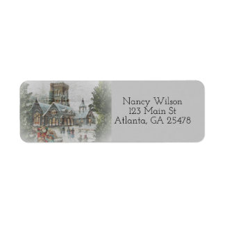 Old Time Santa Return Address Label